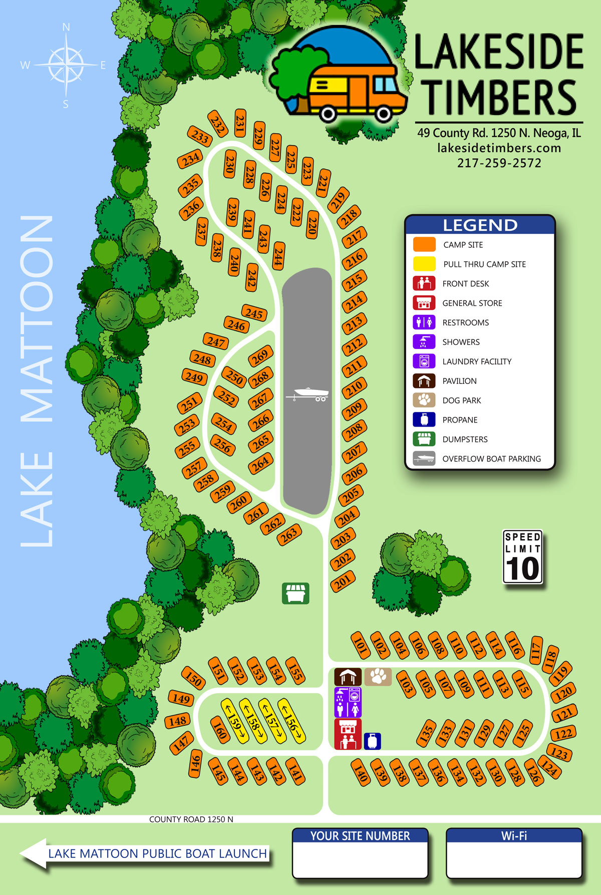 Lakeside Timber RV Campground Map